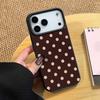 Retro beige polka dot pattern phone case suitable for iPhone17 16 15 14 13 12 11Pro/Max/Plus anti drop and shockproof back cover