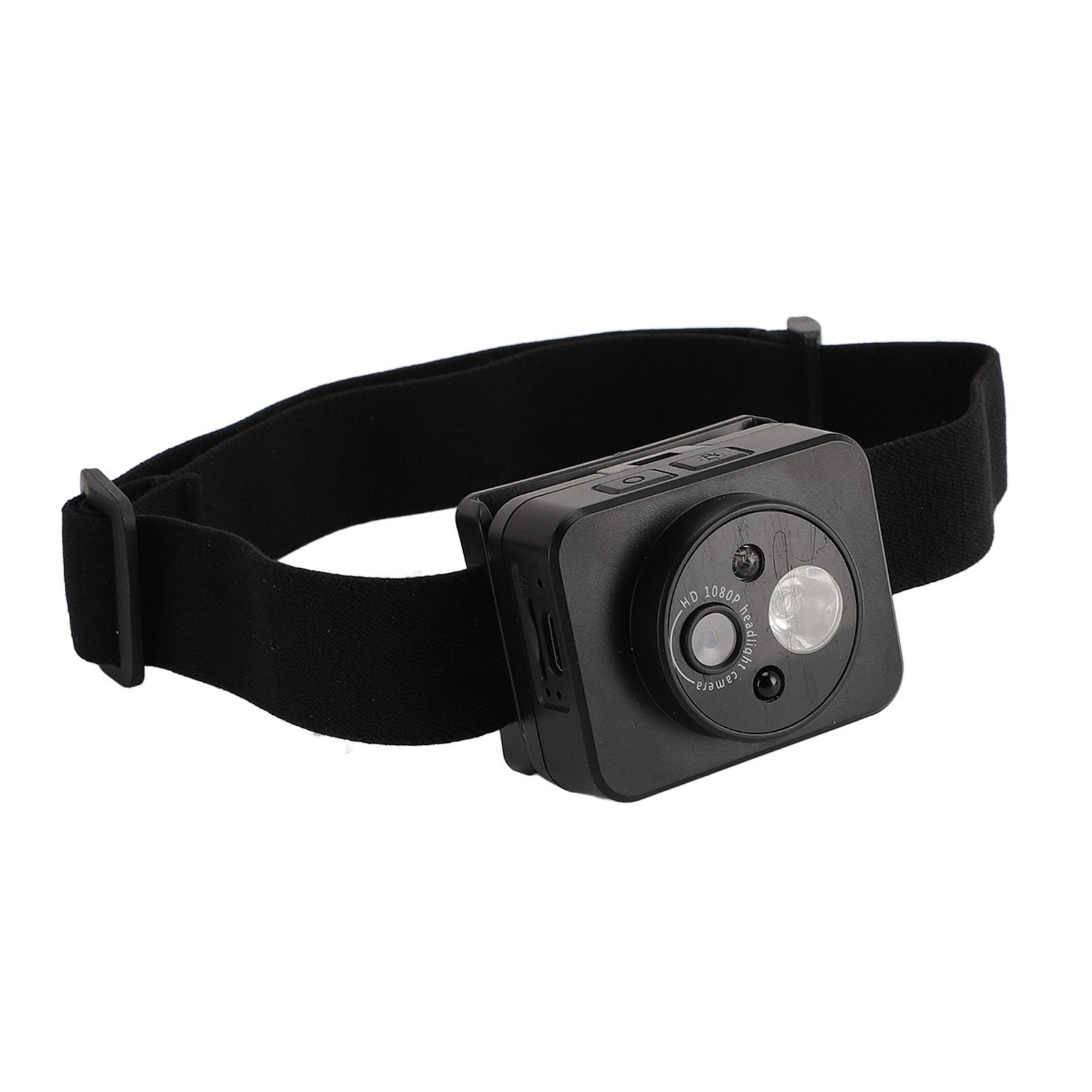 

LED Headlamp Camera 1080P 45 Deg Free Adjustment Handsfree Cycling Video Recorder for Running