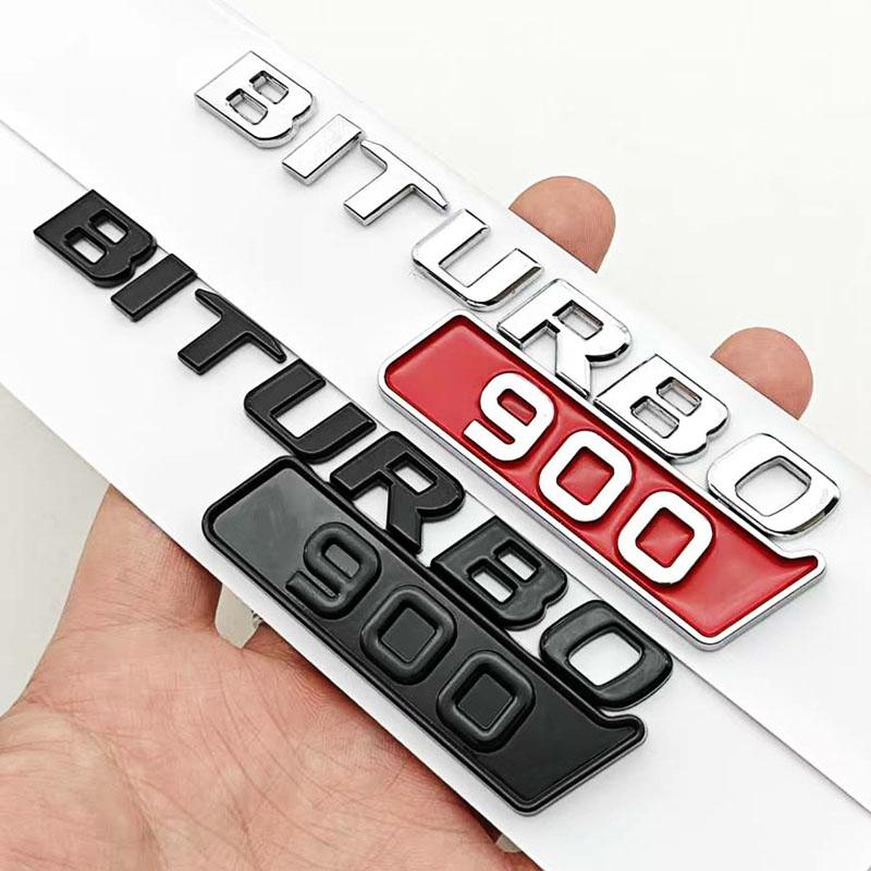 For Mercedes Benz AMG BITURBO 900 Auto Accessories ABS Car Styling Logo Biturbo 900 Badge Fender Side Sticker Emblem Decals AS1
