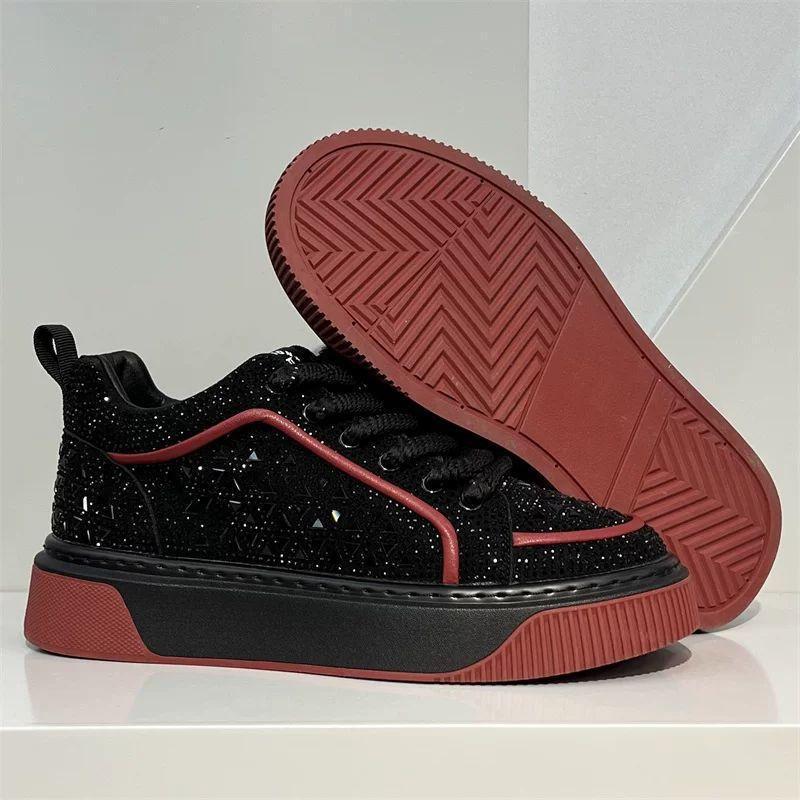 Trendy Rhinestone Decorated Casual Slip-On Sneakers