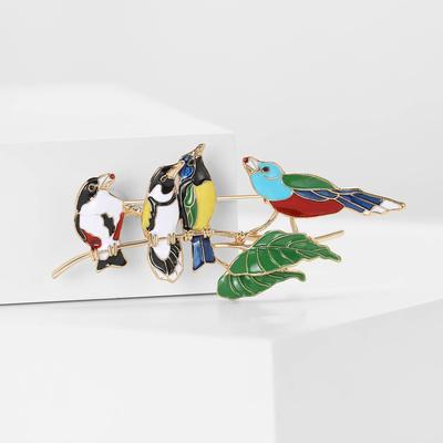 Alloy Enamel Bird Brooch Cartoon Versatile Ladies Suit Cardigan Corsage Ornament Pin