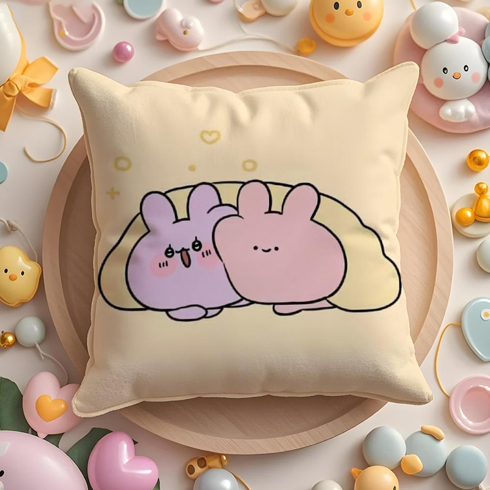 Asleep Cute AAsamimi Pillow Case Soft Plush Fabric DoubleSided Printed Cushion Cover Warm Winter Sofa Pillow Case