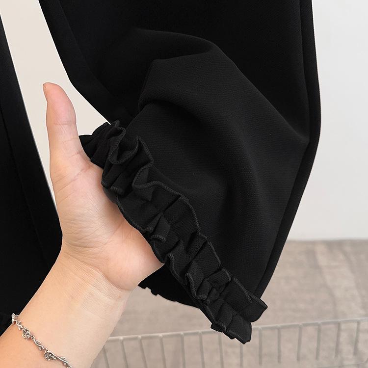 Plus Size Women's Ruffle Lace Casual Pants - Early Spring Niche Design