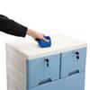 6 Drawers Dresser Storage Cabinet Plastic Closet Organizer with Lock 4 Wheels Blue 50*35*102cm
