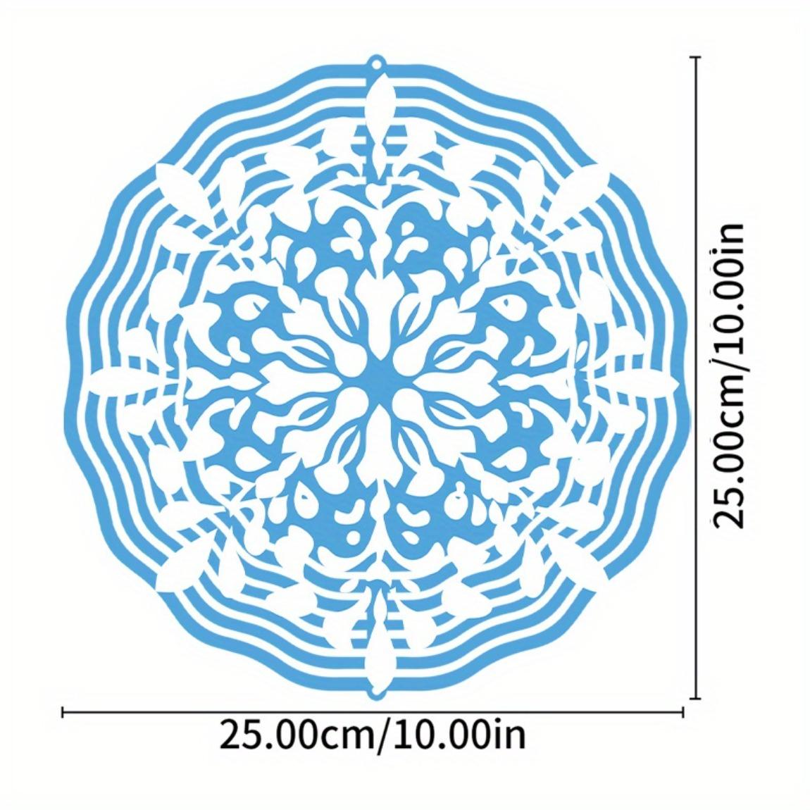 

Металлический колокольчик-подвеска в виде снежинки, сине-белый, для улицы, подвесной декор для сада, патио, праздника, на все сезоны, круглый дизайн, цветочный узор, сложный 01A