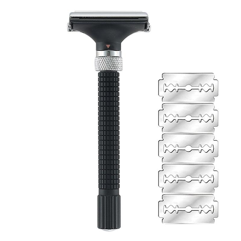 

Yintal Adjustable Butterfly Open Double Edge Safety Razor Black Silver Color Matching Fashion Design Shaver