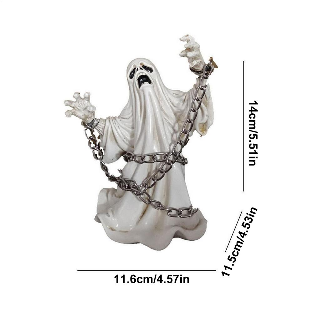 Ghost Figure Ghost Sculpture Spooky Funny Face Expression Gothic For Kitchen Mantel Fireplace Indoor Outdoor Decoration