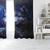 2pcs- Round Moon Grey Wolf Polyester curtains, bathroom, bedroom, living room, and home room decorative curtains