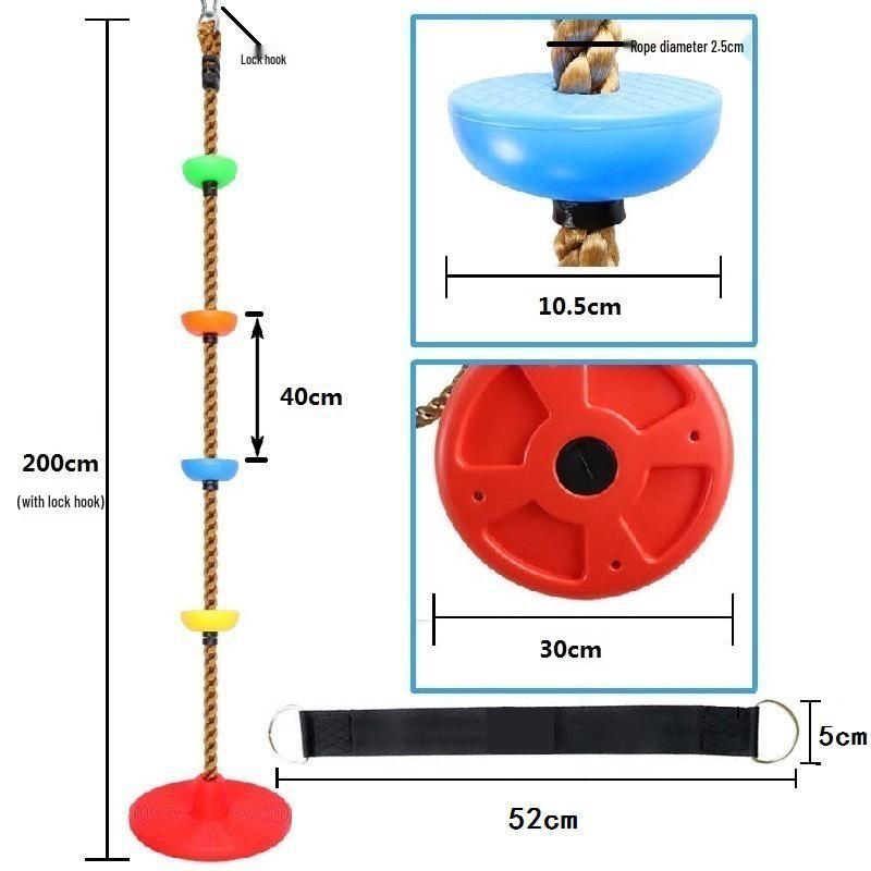 Large Children's Disc Swing with Climbing Rope - Sensory Training Playground Toy for Kindergartens