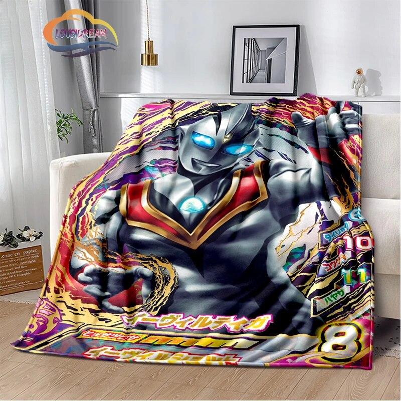 Ultra Heroes Zeta Hero's Path  Wool Blanket Jindian Animation Character Ultraman  Fashion  Portable Flannel Warm Camping