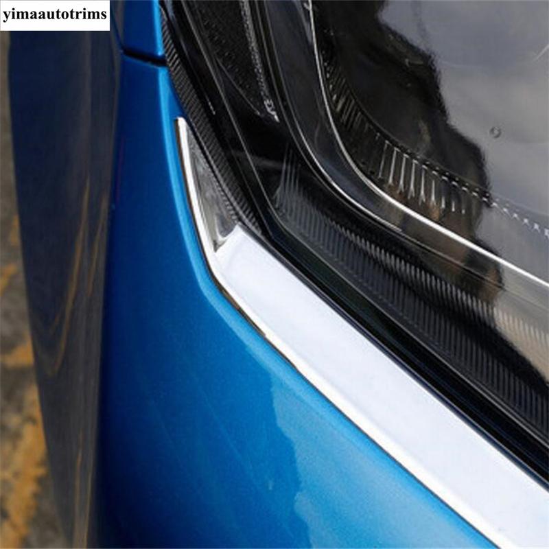 For Toyota RAV4 RAV 4 2016-2018 Front Head Lamp Light Eyebrow Eyelid Strip Decoration Cover Trim ABS Chrome Exterior Accessories