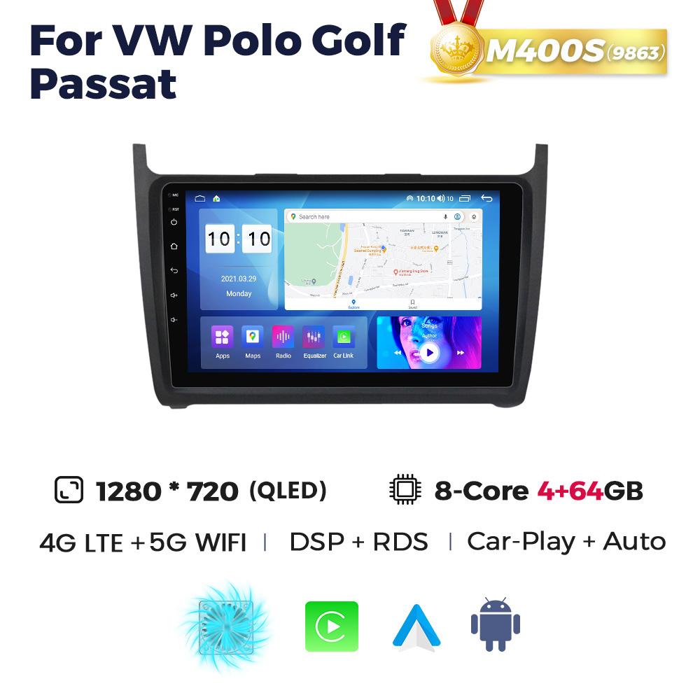 Navifly Wireless CarPlay Android Auto Radio For VW Volkswagen POLO 5 sedan 2008-2020 5G WIFI Car Multimedia 2DIN Stereo Receiver