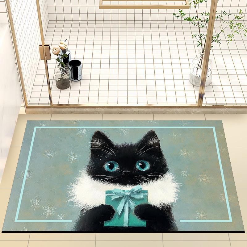 Cartoon Tier Badezimmermatte Rutschfeste Schnelltrocknende Matte Haushaltstoilettenteppich Saugfähige Matte für Badezimmertür