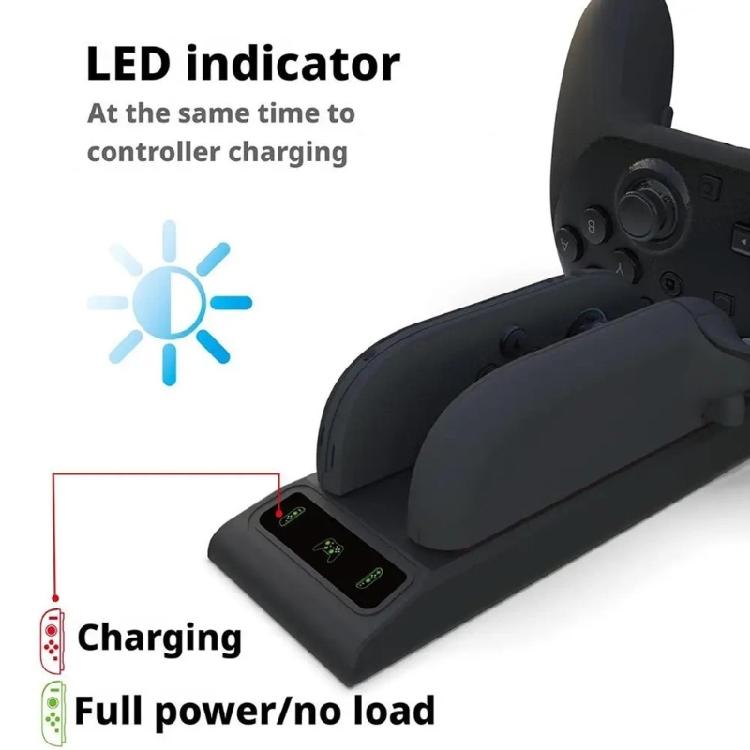 Fast Charge Double Controller Dock with LED Indicator ABS Small Stable Charging Station Easy To Carry for Switch2