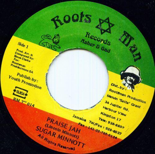 

7inch Record SUGAR MINOTT Praise Jah RM7014 Roots Man Recor Jamaica Reggae Ska Dub Used