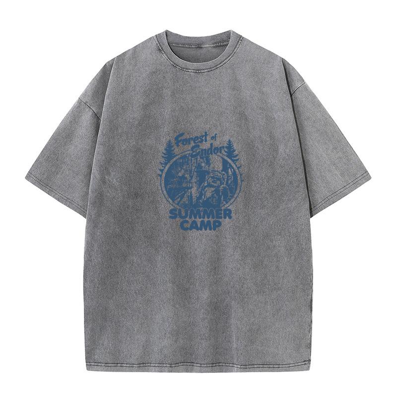 Forest of Endor Summer Camp Normal Father Day Cotton Crew Neck Unisexs Tops Tees Washed Tops T Shirt Funny Washed T Shirt