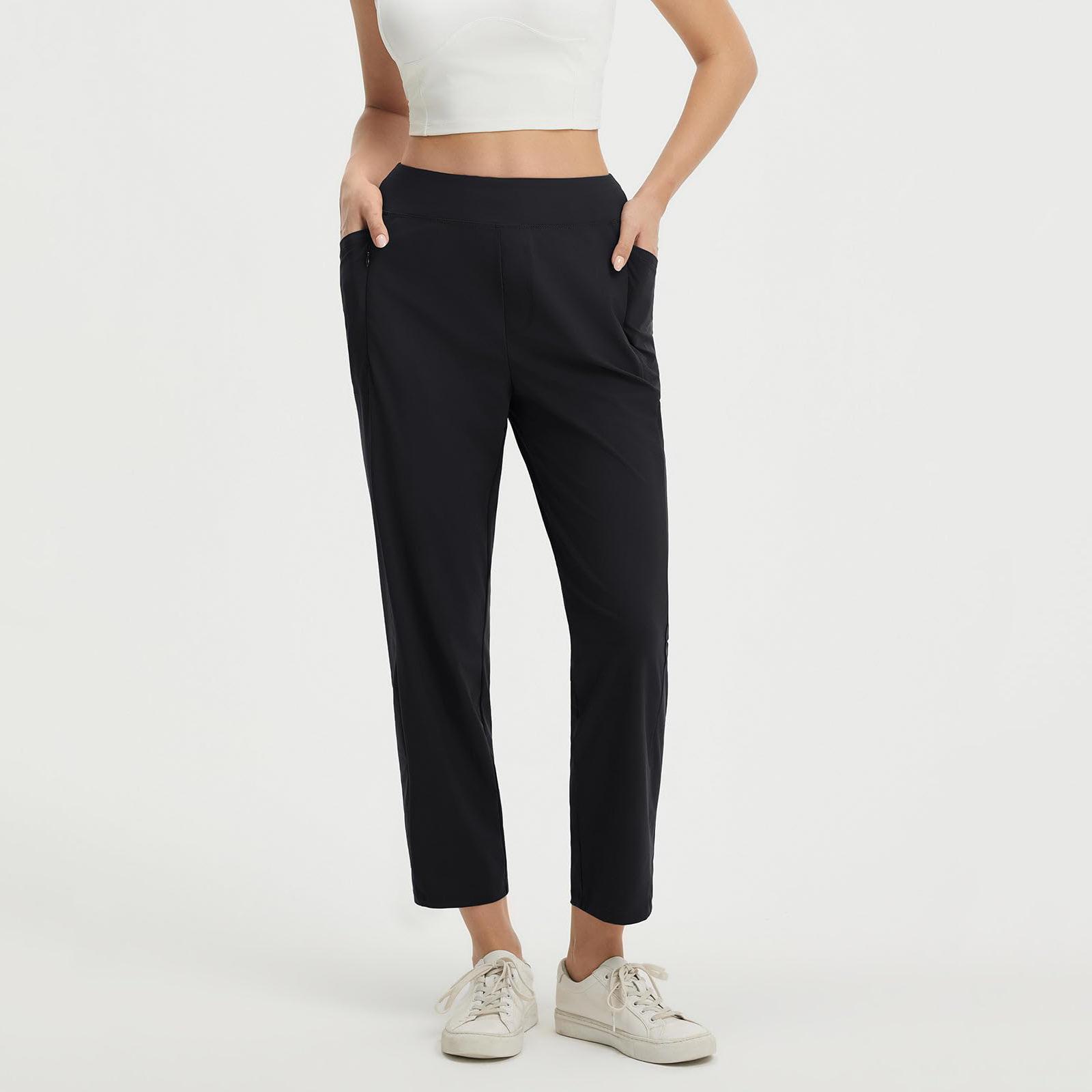 

Women s Casual And Fashionable Color Loose Pants With Pocketes L чорний