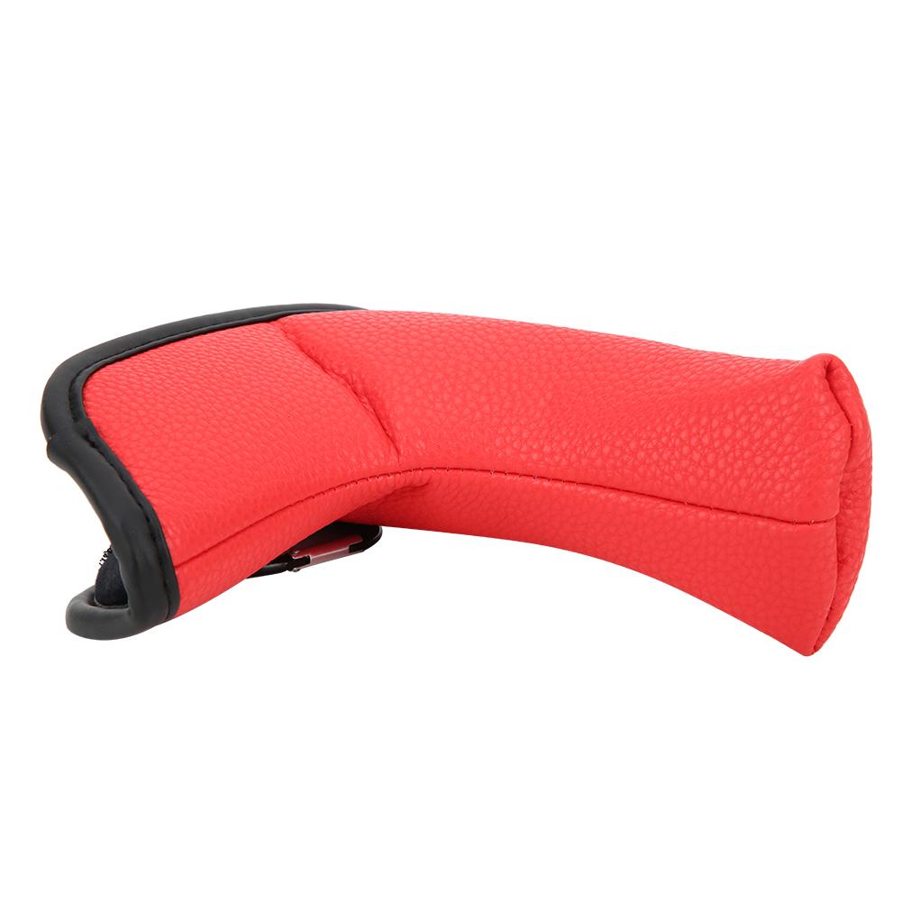 Golf L shape Putter Headcover Slotted Blank PU Waterproof Fabric Thicken Plush Protection(red )
