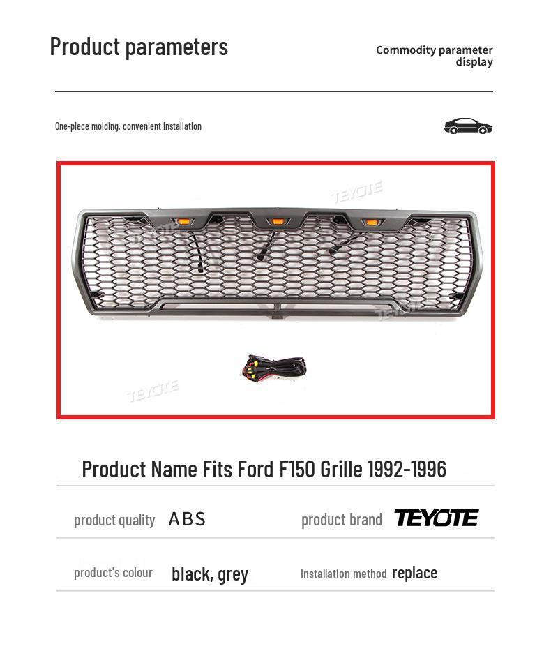 Ford F150 Center Grille - Fits 1992-1996 Bumper Kit