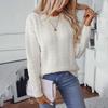 Autumn Winter Vintage Loose Knitwear Cardigan Long Sleeve Solid Color O Neck Sweater Top