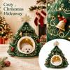 Christmas Dog Bed for Winter, Warm Cozy for Small Cats and Dogs, Comfortable Sleeping