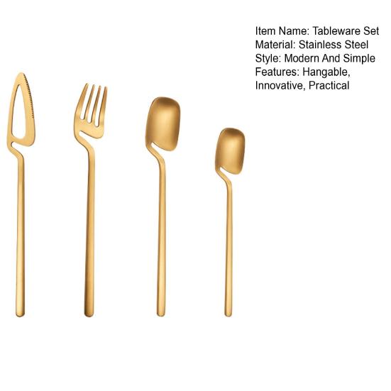 4 Delige Ophangbare Servies Set Roestvrij Staal Vork Mes Lepels Bestek Keukengerei Servies Set