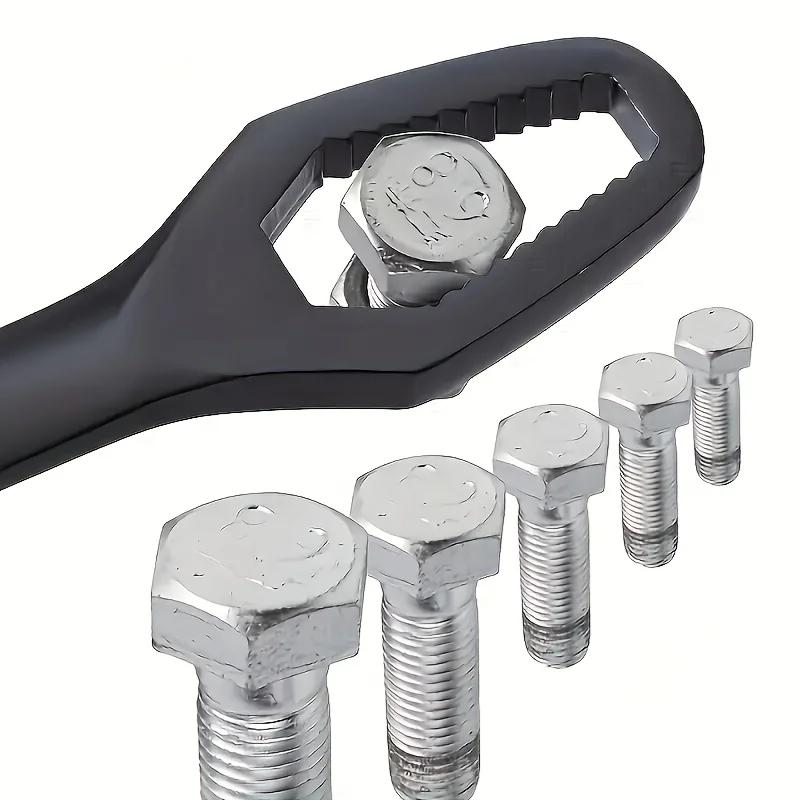1 Piece Multifunctional Black 5mm Thickness T-Shaped Wrench, Adjustable Self-Tightening Double-Head Wrench, 3-17 Mm Wrench,