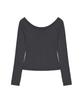 NICK&NICOLE Off Shoulder Long Sleeve Top_Charcoal