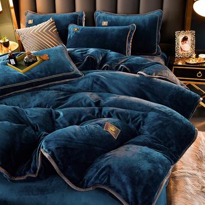 OEING Thickened Milk Fleece Winter Duvet Cover Set