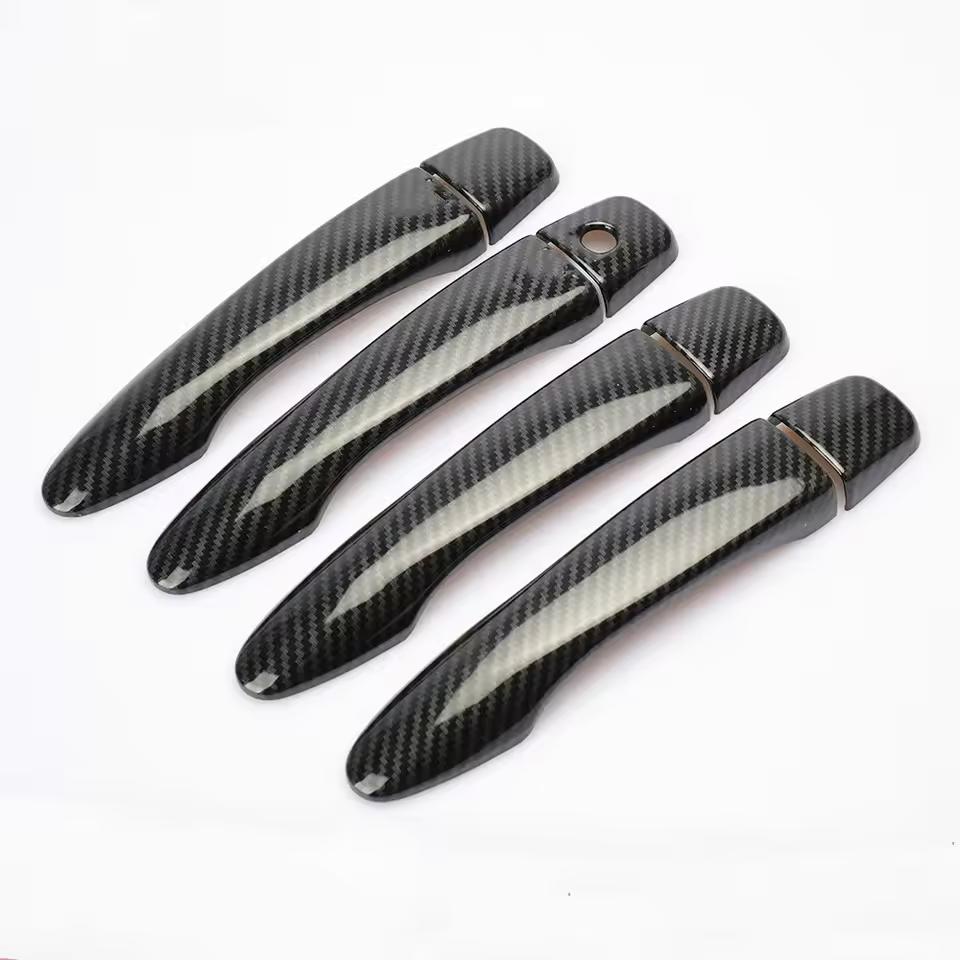 For Nissan Qashqai J11 2014 2015 2016 2017 2018 2019 2020 CARBON FIBER CHROME CAR DOOR HANDLE COVE TRIM STYLING ACCESSORIES