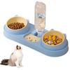 Double Dog Cat Bowls With Water Dispenser Tilted Cat Food Dishes For Indoor Pet-Green