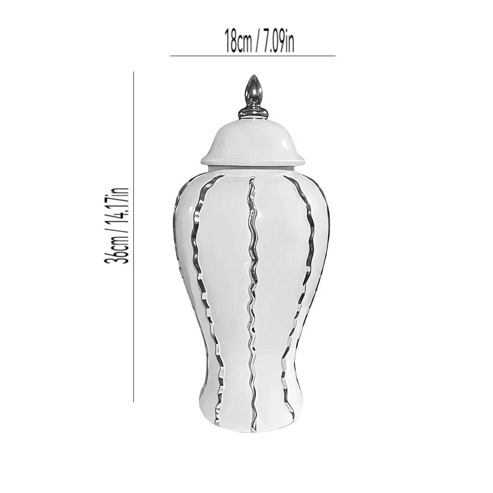 Ceramic Gold-plated Striped Storage Jar with