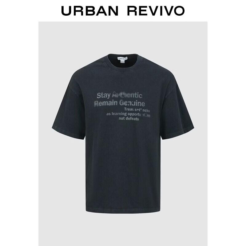 

UR2026 Men s Letter Dye Print Cotton T-shirt XS