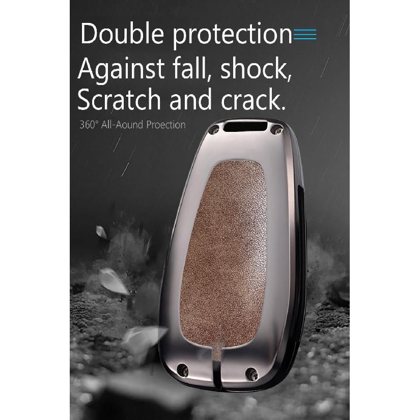 Leather Metal Car Key Fob Cover Case Fit for Changan CS35PLUS CS55PLUS CS75PLUS CS75 Eado UNI-T UNIK Oushang X5 X7 EV 2022 2023 Keychain Key Shell