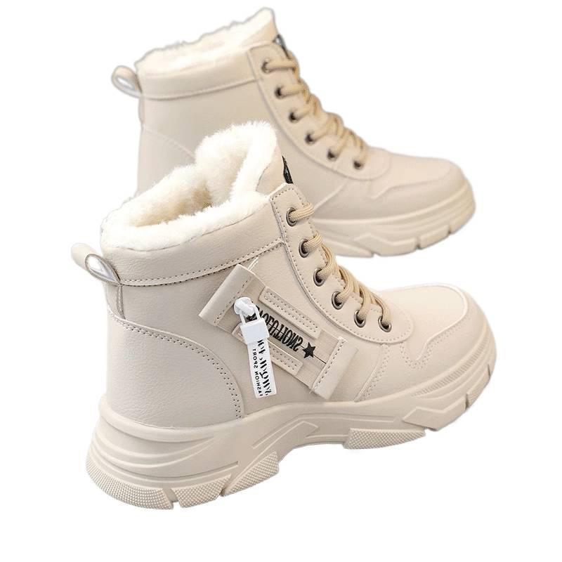 Shopping mall warm snow boots new velvet thickened sports shoes winter thick-soled high-top cotton shoes
