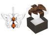 Silver Butterfly Pendant With Amber Women's Openwork Pendant Butterfly Silver