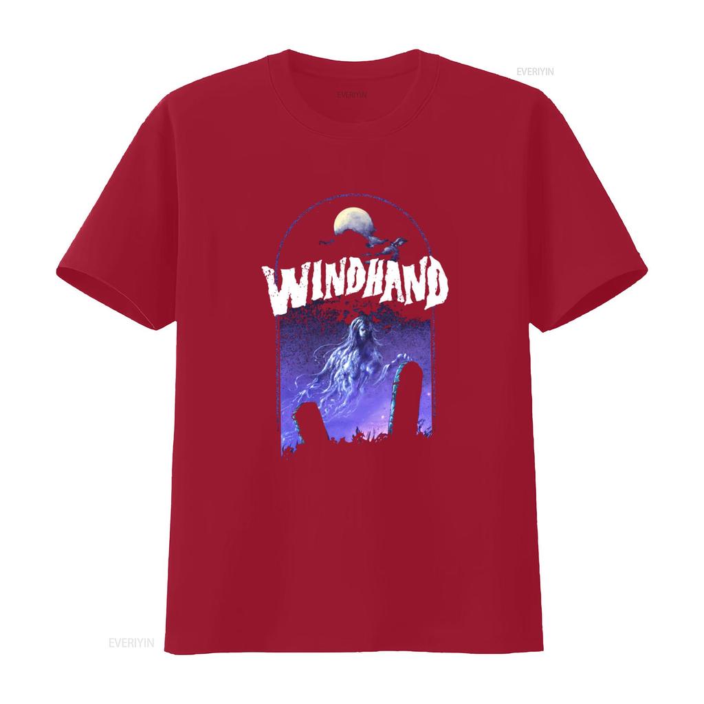 Windhand Ghostly Moonlit Graveyard Gothic Rock Band T Shirt Vintage Soft Graphic Comfortable Slightly Stretched