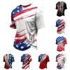 Men's Casual Short Sleeve T-Shirt Crew Neck Top Independence Day Printed Graphic Tee Comfortable Fit Stylish Design