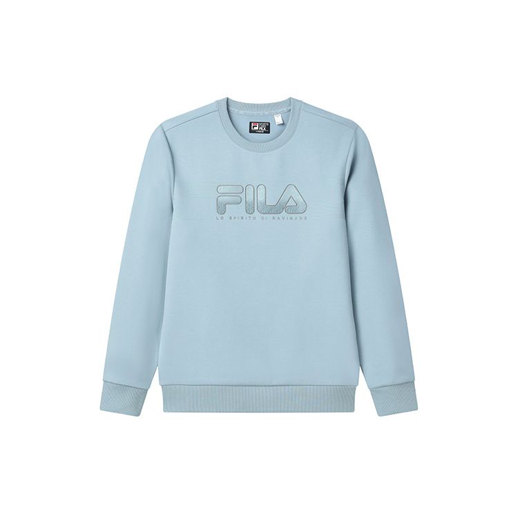 

FILA Basic Logo Трикотажная спортивная толстовка с круглым вырезом Мужская толстовка Серо-синяя F11M217203F-LB M