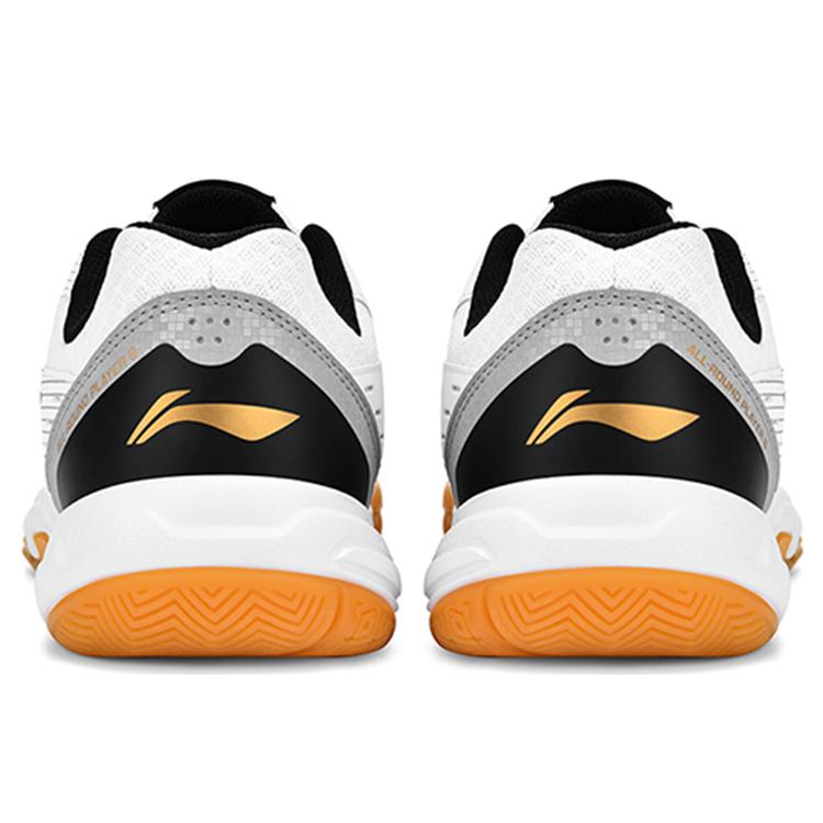Li Ning Light Feather Abrasion Resistant Breathable Low Top Badminton Shoes Unisex White Gold AYTT023-1