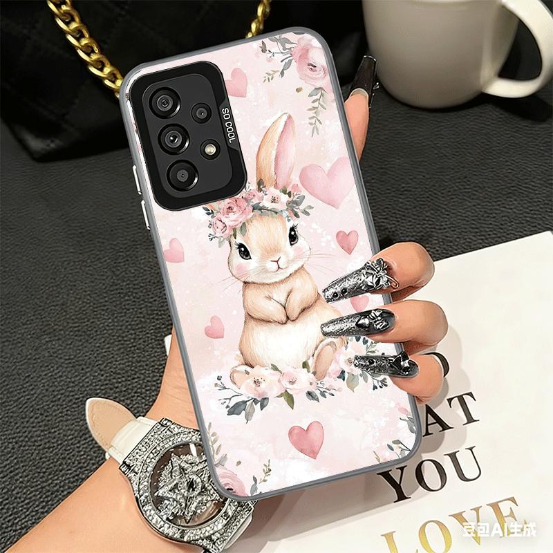 Cute Cartoon Bunny Rabbit Shockproof Phone Case for Samsung A17 A16 A15 A14 A37 A57 A36 A56 A26 A35 A55 A25 A34 A54 A24 A13 A23