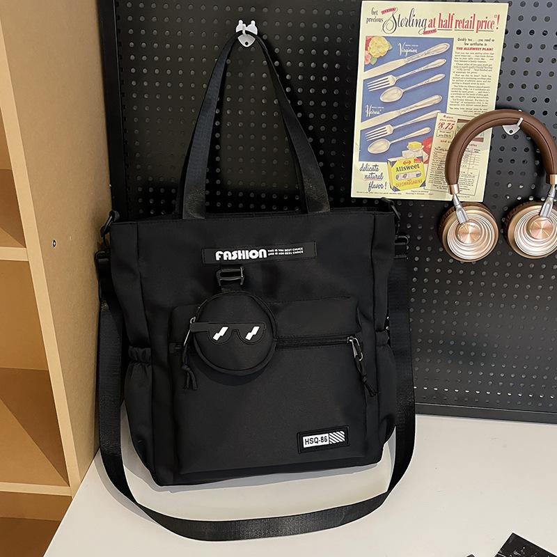 

Large Oxford Tote Bag for Commute Durable Student Crossbody Book Bag Versatile Canvas Shoulder Bag for School & Work 38X11X36CM
