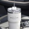 700ML Double Drink Insulation Cup Stainless Steel Straw Thermos Water Bottle Portable Large Outdoor Coffee Thermal Car Ice Mug