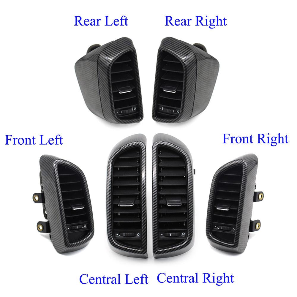 Carbon Fiber Center AC ventilasjonsgitter foran venstre høyre bak luftventilasjonsgitter komplett montering for Porsche Cayenne 7P5
