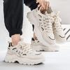 Mesh Men's Shoes Spring and Autumn New Casual Retro Sports Shoes Platform Heightening Explosion Running Dad Shoes White Shoes