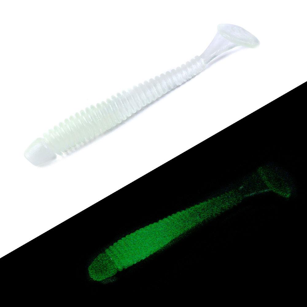1 PACCO 5,5 cm 0,6 g 50 pezzi/sacchetto Esca artificiale morbida in plastica tipo verme con coda a palette