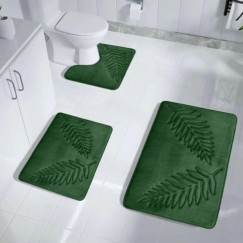 Non Slip Bath Mat Soft Black Memory Foam Bath Mat Water Absorbent Washable Rugs for for Bathroom Bedroom Bath Mat Dark Dlue