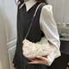 Elegant Rose Flower Shoulder Bag Women's Bridal Underarm Handbag Wedding Clutch Purse Evening Party Bag
