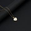 Gold Shell Pendant Necklace with English Alphabet - European & American Trend In Titanium Steel Chain