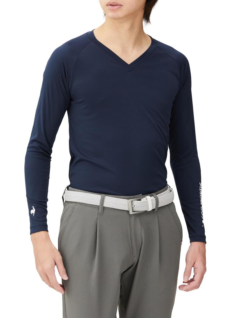 Coq Sportif Shirt Set with Inner Switching WH00 [Le Golf] Short-sleeved Layer, Design, Sweat-absorbing, Quick-drying, Stretchy, UPF50+, Golf,